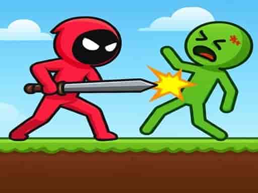 red stickman vs monster school